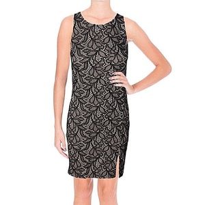 AQUA Bodycon Lace Dress Black & Tan Size XS